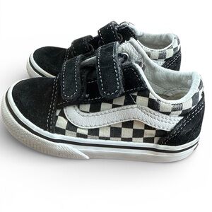 Vans Kids Black and White Checkered Sneakers